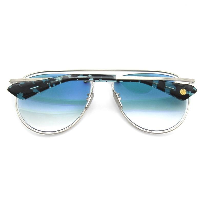 美品 DITA ディータ サングラス SYSTOIC-TWO DTS176-A-02 日本製 ツーブリッジ ティアドロップ Brushed Silver 65009648 Dita（ディータ） 美品 サングラス SYSTOIC-TWO DTS176-A-02 日本製