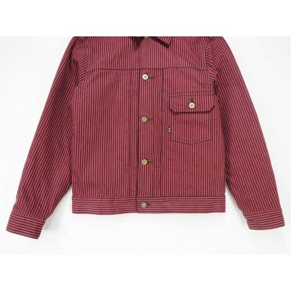 CALEE キャリー 16AW ヒッコリー ワークジャケット M 赤 黒 ストライプ