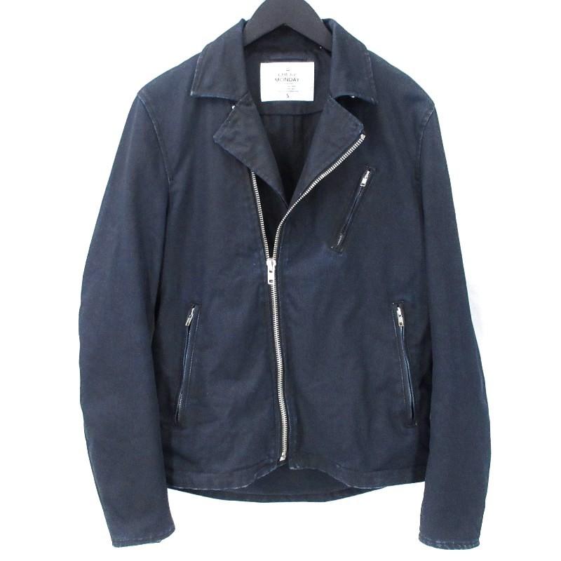 楽ギフ のし宛書 ジャケット プライスダウン Cheap Monday チープマンデー ダブルライダース コットン デニム ブラック 黒 S メンズ 中古 Www Threeriversofs Com