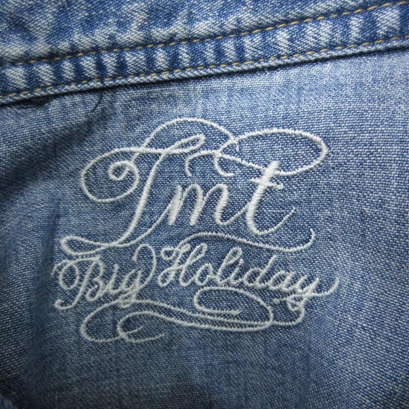 良品 TMT ティーエムティー クラッシュデニムシャツ 長袖デニム 良品 TMT ティーエムティー クラッシュデニムシャツ 長袖デニム