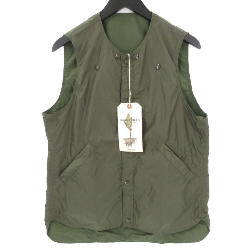 SASSAFRAS リバーシブルベスト　CRAZY GARDENER ＶＥＳＴ SASSAFRAS（ササフラス）CRAZY GARDENER VEST Blanket ネイビー