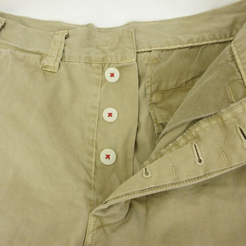 Porter Classicベージュ ワイドチノパン ダメージ加工　膝パッチ付 Porter Classicベージュ ワイドチノパン ダメージ加工 膝パッチ