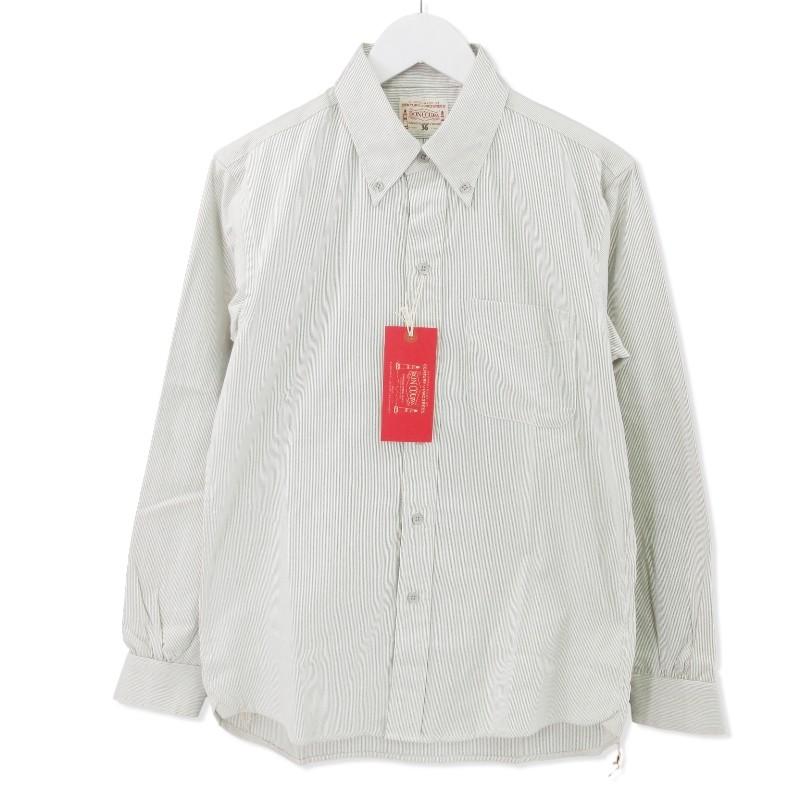 未使用 BONCOURA ボンクラ 長袖ボタンダウンシャツ ストライプ コード 