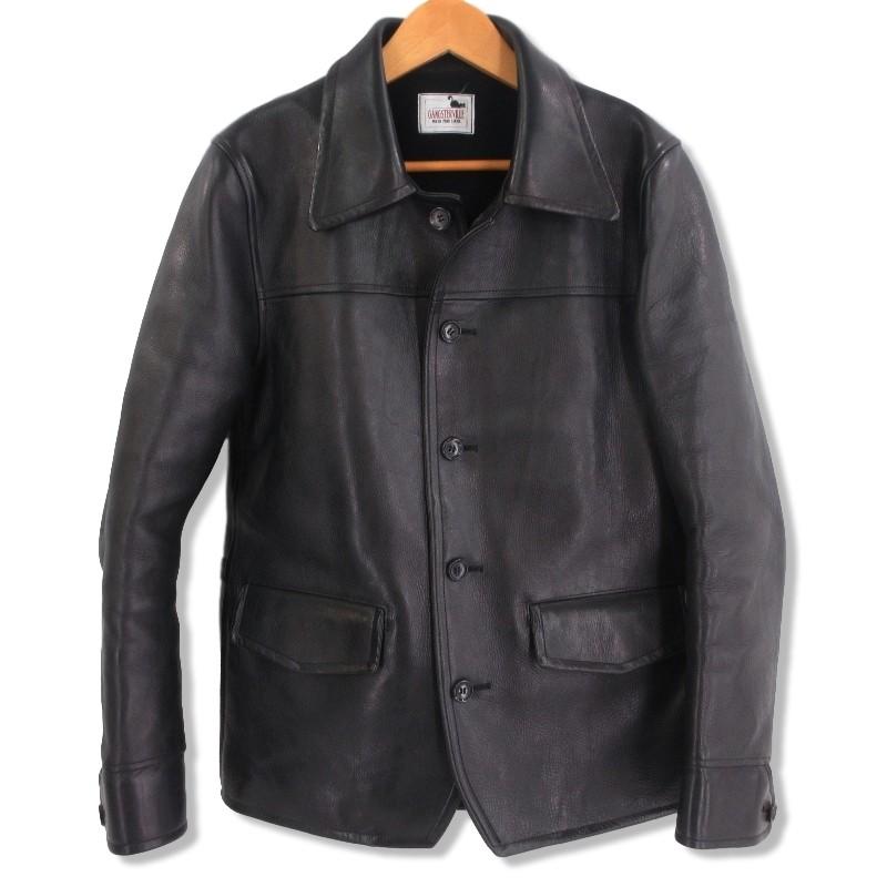 GANGSTERVILLE ギャングスタービル 30S CAR COAT カーコート 牛革 カウハイド レザージャケット ブラック 黒 M メンズ  中古 70010122 : 70010122 : クラシック - 通販 - Yahoo!ショッピング