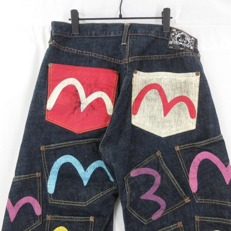 EVISU エヴィス デニムパンツ 119 赤耳 セルビッチ メニーポケット 