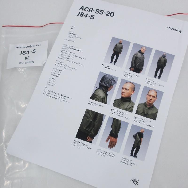 ACRONYM 未使用 アクロニウム 20SS J84-S HD Cotton Jacket コットン