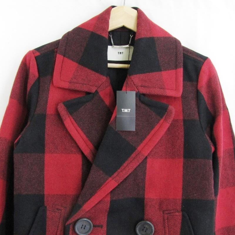 未使用 TMT ティーエムティー ピーコート TJK-F1708 BUFFALO CHECK PEA 