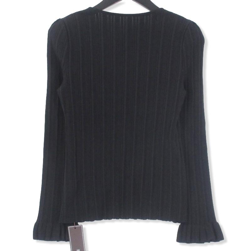 美品 FOXEY フォクシー リブニット 41240 レディース ブラック 黒 40 
