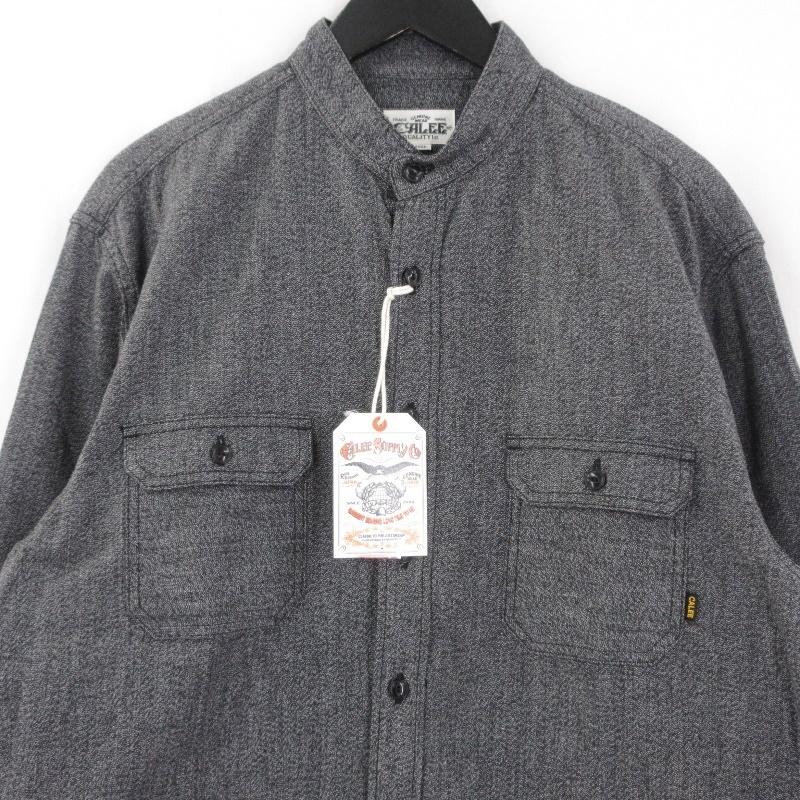 未使用 Calee キャリー Band Collar Work Shirt Cl 19ss012 長袖ワークシャツ バンドカラー ブラック 黒 L タグ付き メンズ 中古 70011456 70011456 クラシック 通販 Yahoo ショッピング