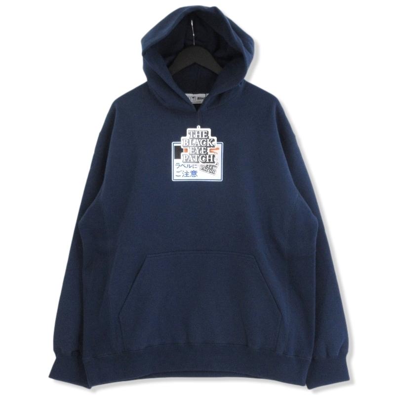 未使用 Black Eye Patch ブラックアイパッチ LABEL CAUTION HOODIE 