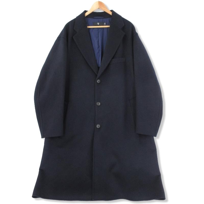 超特価激安 美品 Uniqlo J ユニクロ プラスジェイ チェスターコート カシミヤブレンドオーバーサイズ Jil Sanderコラボ ネイビー Xxl メンズ 中古 55 以上節約 Redchilesur Cl