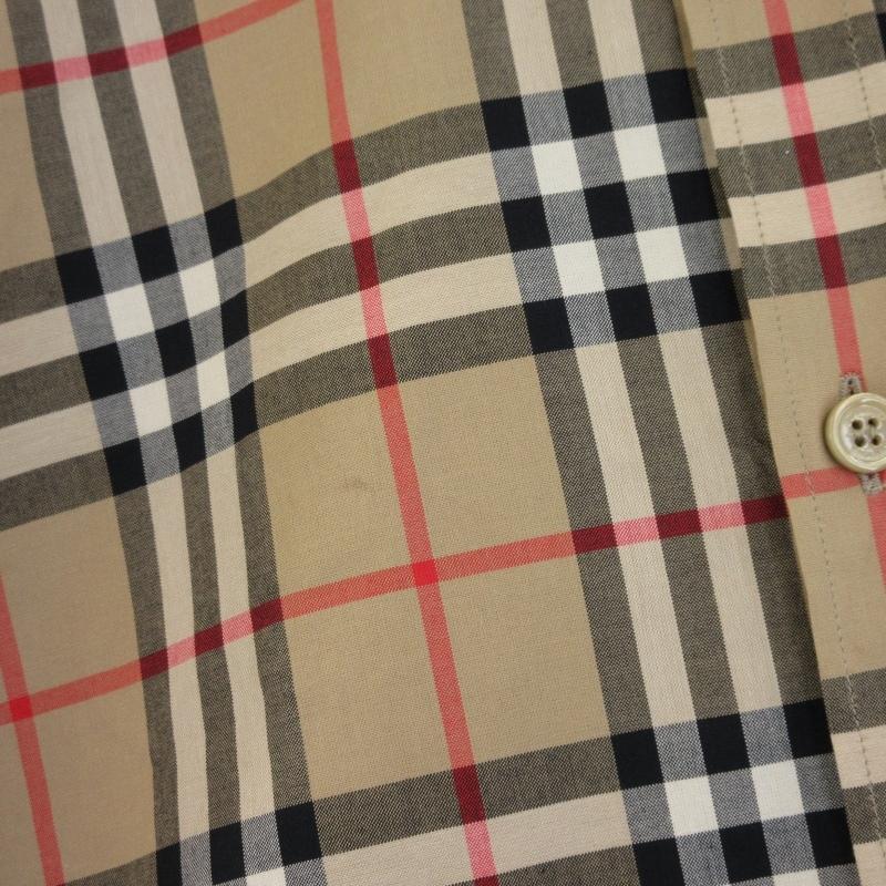 BURBERRY 良品 バーバリー 長袖チェックシャツ ティッシ期
