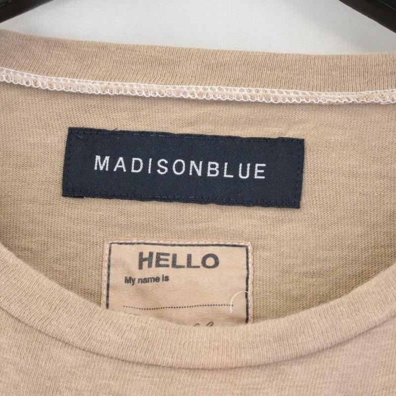 MADISONBLUE マディソンブルー 半袖Tシャツ HELLO CREW NECK TEE MB201-7018AA ARKnets別注 限定色 レディース ベージュ 1  70013869｜classic｜04