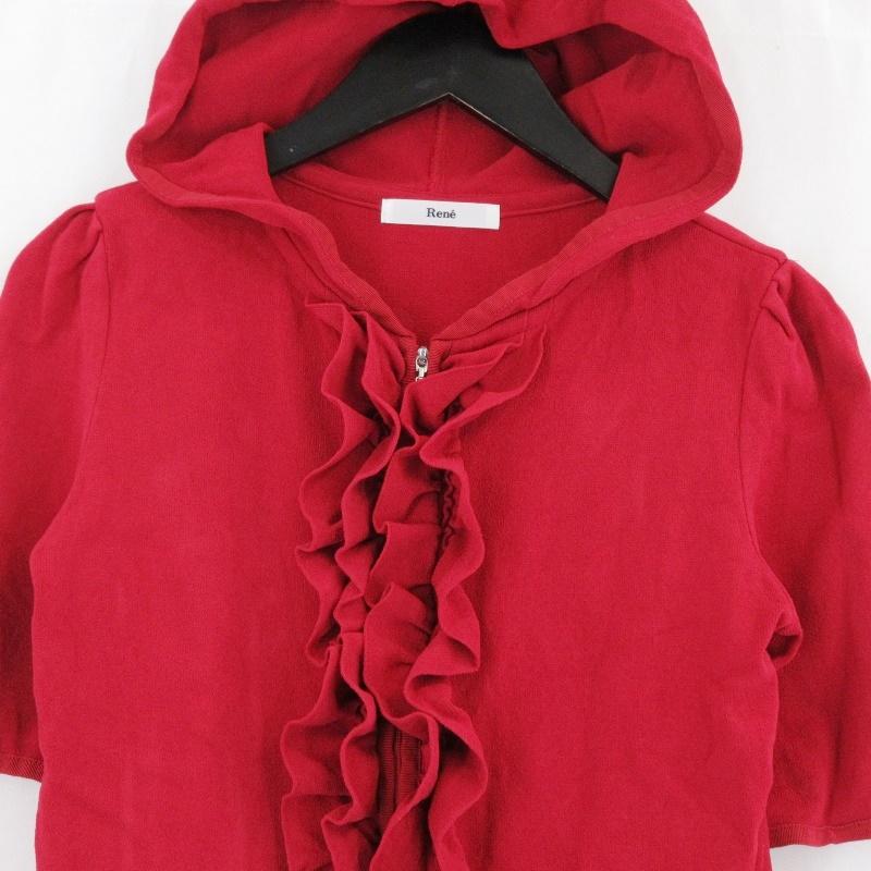 RENE ルネ フリル ジップパーカー 6322110 半袖 ストレッチ レディース  