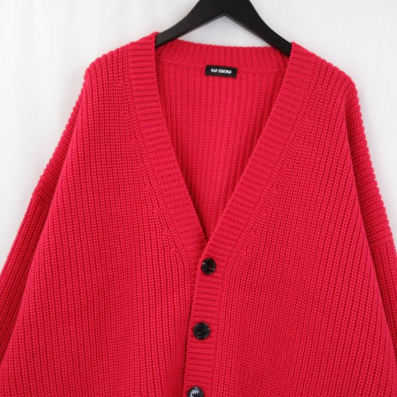 RAF SIMONS ラフシモンズ オーバーサイズ カーディガン レザーパッチ 