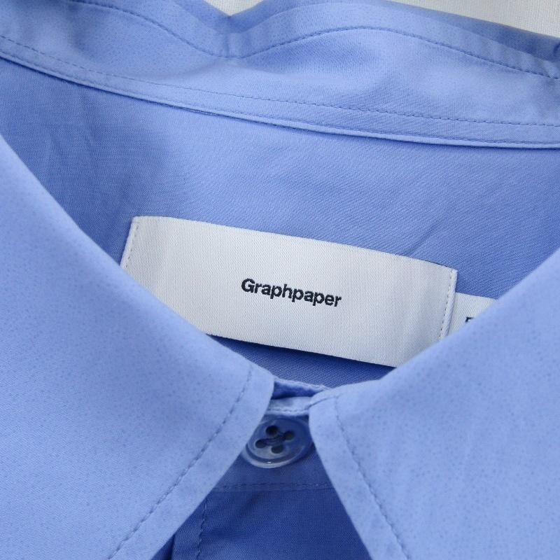 Graphpaper グラフペーパー 長袖シャツ GU181-50037 タイプライターシャツ 日本製 サックス F タグ付き