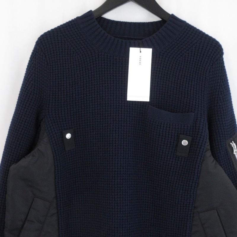 sacai 美品 サカイ MA-1 ウールニット プルオーバー SCM-031 sacai 美品 サカイ MA-1 ウールニット プルオーバー SCM-031