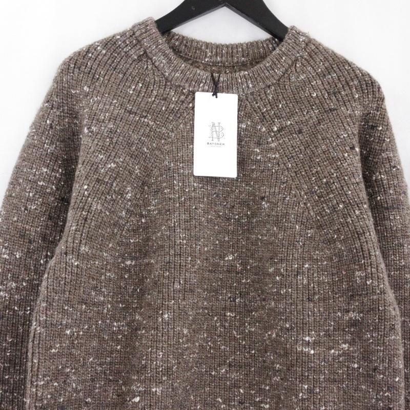 BATONER ダークブラウン リブ編みセーター BATONER（バトナー