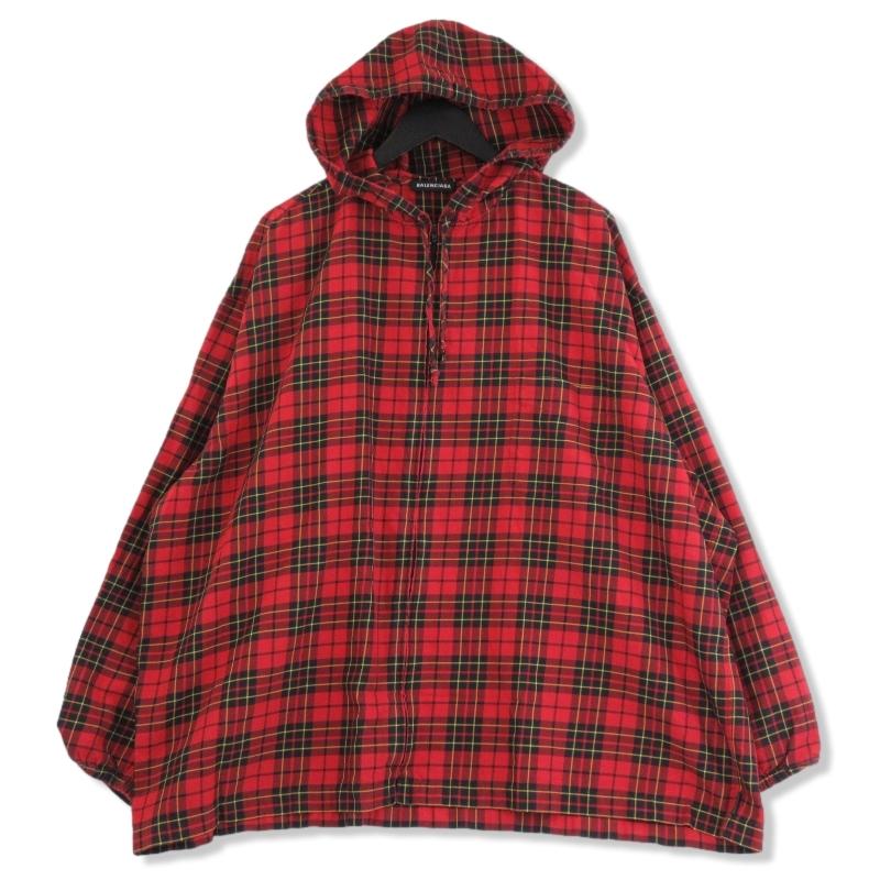 BALENCIAGA バレンシアガ オーバーサイズ フーデッド チェック BALENCIAGA バレンシアガ オーバーサイズ フーデッド チェック