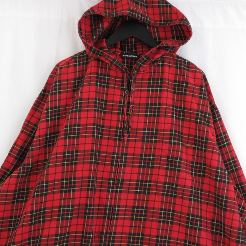 BALENCIAGA バレンシアガ オーバーサイズ フーデッド チェック BALENCIAGA バレンシアガ オーバーサイズ フーデッド チェック