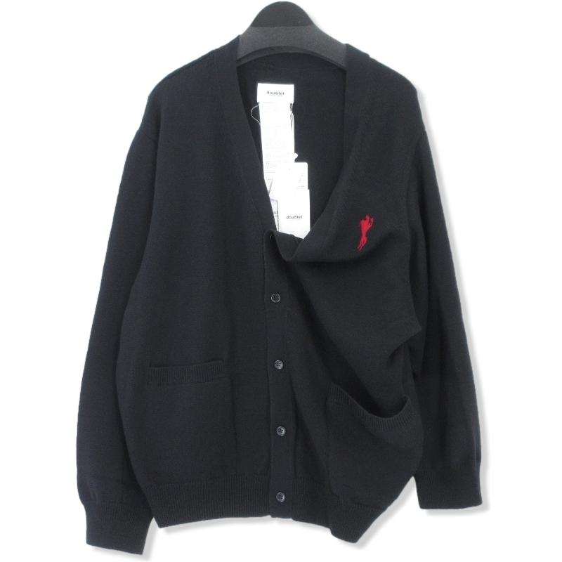 未使用 doublet ダブレット ハーフルーズカーディガン アシメトリー  