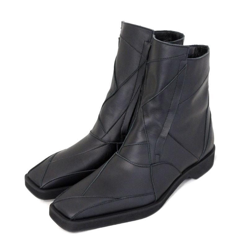 Yohji Yamamoto 未使用 ヨウジヤマモト 5 パッチワーク ジップブーツ 