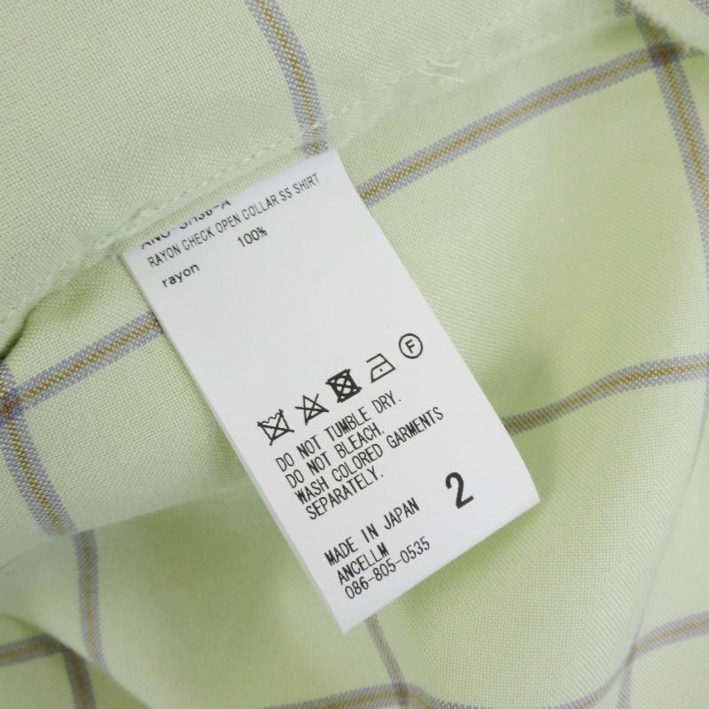 未使用 ANCELLM アンセルム 半袖チェックシャツ ANC-SH36-A RAYON 