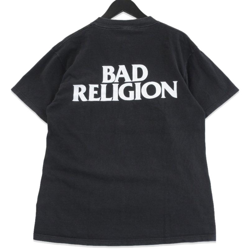 90s バンドTシャツBAD RELIGION 1993 サンフェード Bad Religion 1993 Tour T-shirt Long Sleeve Thrashed Tee Punk