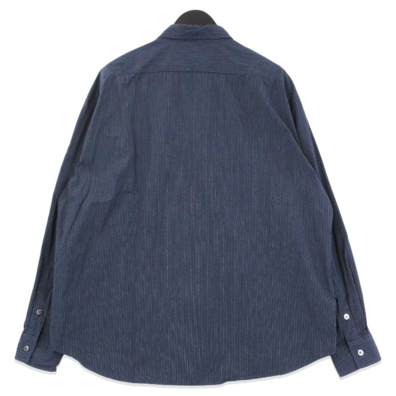 PORTER CLASSIC ロールアップシャツ　リネン　ブルー　Mサイズ ROLL UP COTTON LINEN SHIRT (ALUMO)（ロール アップ コットン