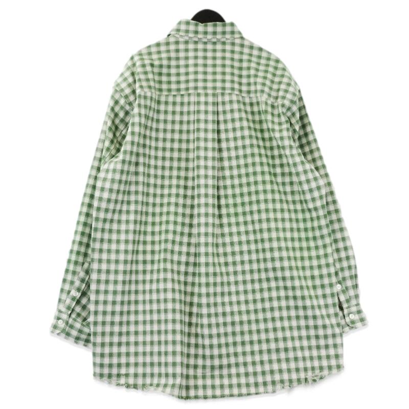 ANCELLM（アンセルム） レーヨンチェック シャツ グリーン サイズ2