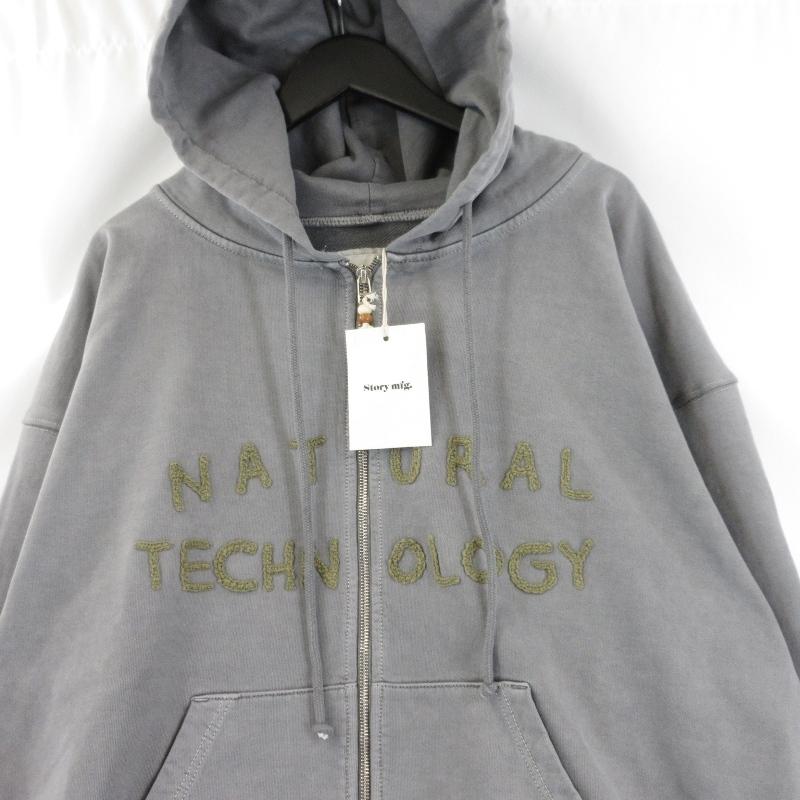 未使用 STORY MFG ストーリーエムエフジー GEO HOODIE SSS25TPGE ジップパーカー コットン  ブラック 黒 L  70016983 |  | 02