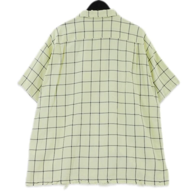 未使用 ANCELLM アンセルム RAYON CHECK OPEN COLLAR SS SHIRT ANC