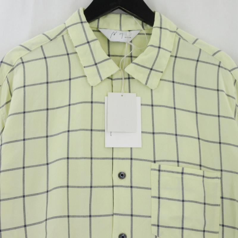 未使用 ANCELLM アンセルム RAYON CHECK OPEN COLLAR SS SHIRT ANC
