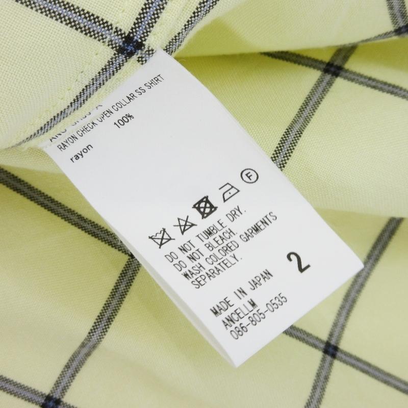未使用 ANCELLM アンセルム RAYON CHECK OPEN COLLAR SS SHIRT ANC