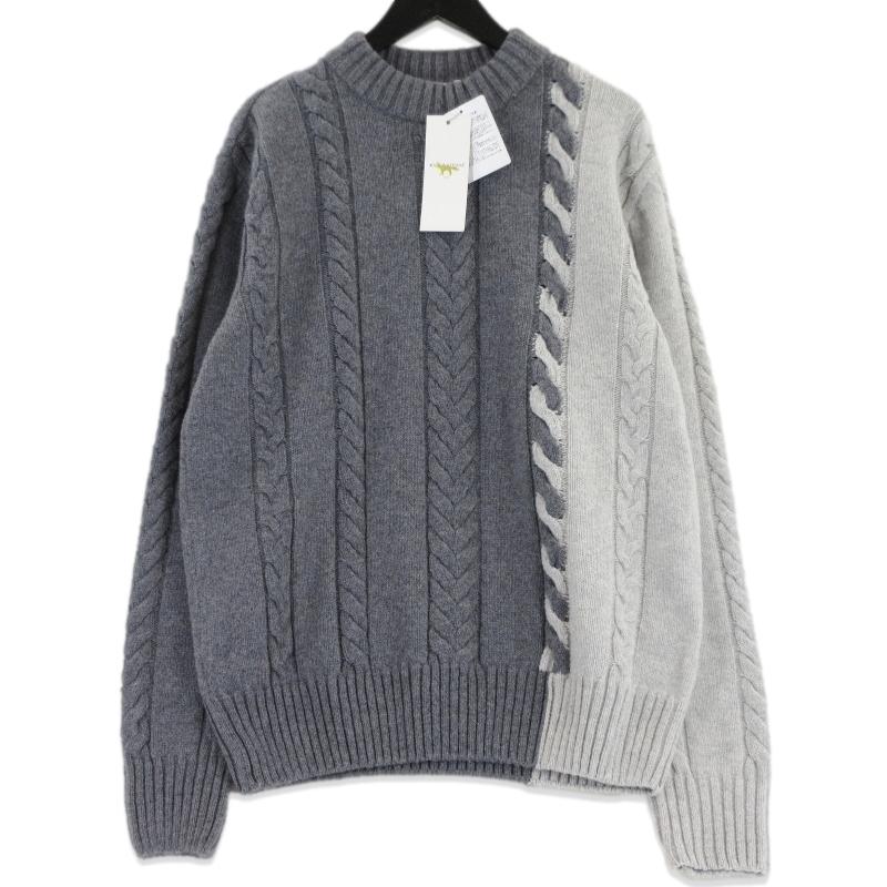 美品 MAISON KITSUNE メゾンキツネ バイカラー ケーブルニット