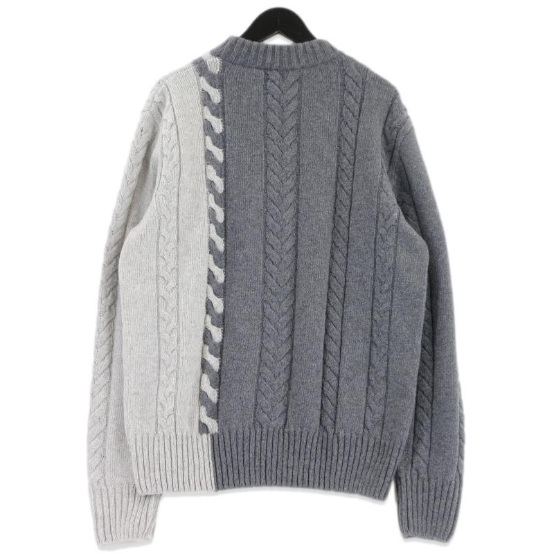 美品 MAISON KITSUNE メゾンキツネ バイカラー ケーブルニット