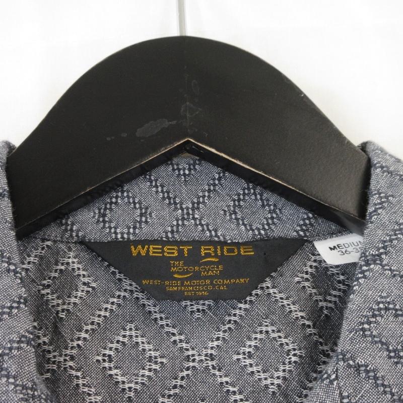 未使用 WESTRIDE ウエストライド 半袖シャツ オープンカラー 総柄 刺繍