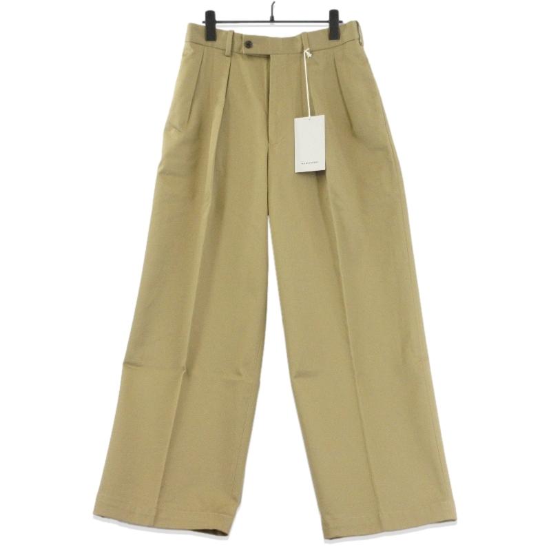 MARKAWARE ダブルプリーテッドトラウザーズ ベージュ　23SS 美品 MARKAWARE マーカウェア ダブルプリーテッドトラウザーズ A23D