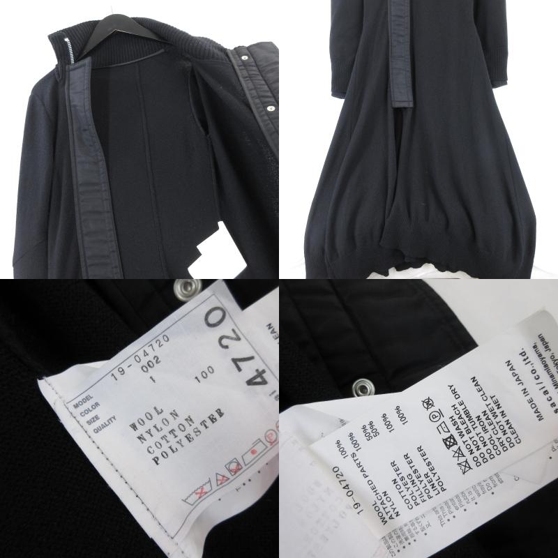 sacai サカイ MA-1ドッキングニット ワンピース 19-04720 ウィメンズ