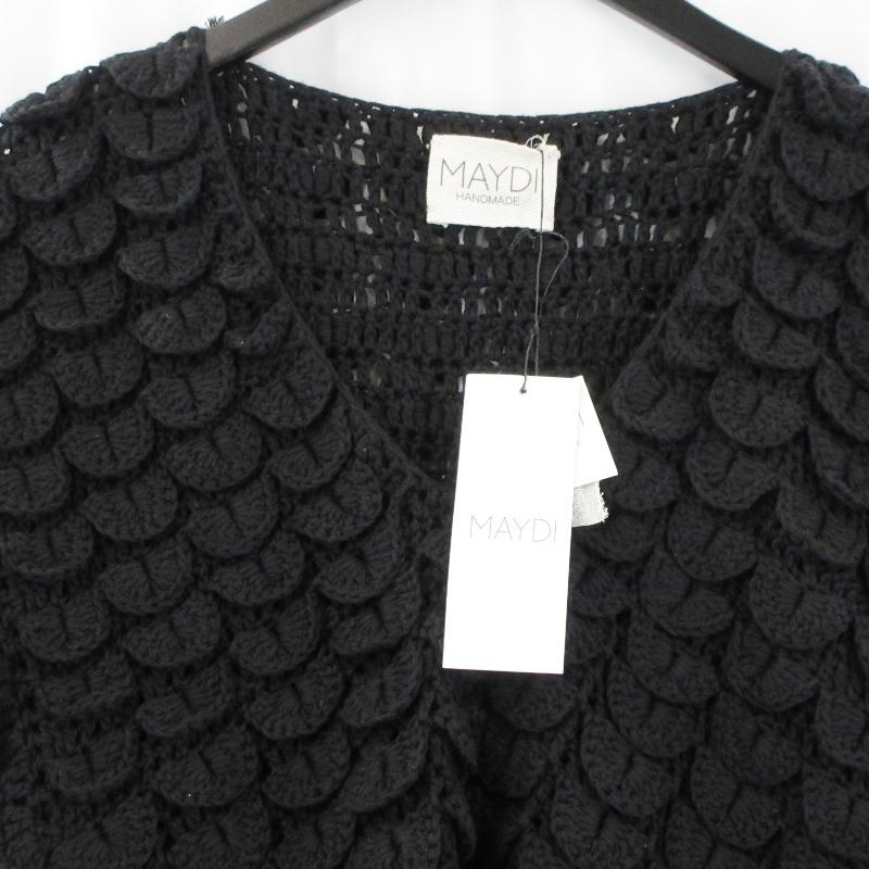 MAYDI ハンドメイド ブラックニットベスト 未使用 MAYDI マイディ ESTEROS 22SS ニット ベスト ハンドメイド