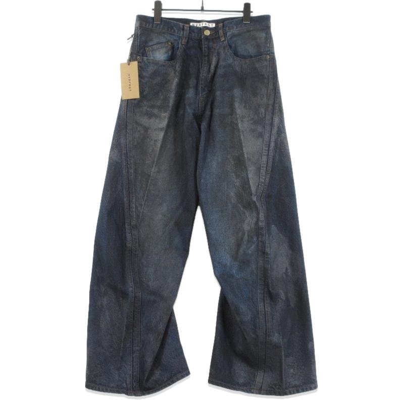 未使用 NVRFRGT ネヴァーフォーゲット 3D TWISTED WIDE LEG JEANS