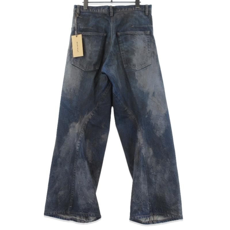 未使用 NVRFRGT ネヴァーフォーゲット 3D TWISTED WIDE LEG JEANS