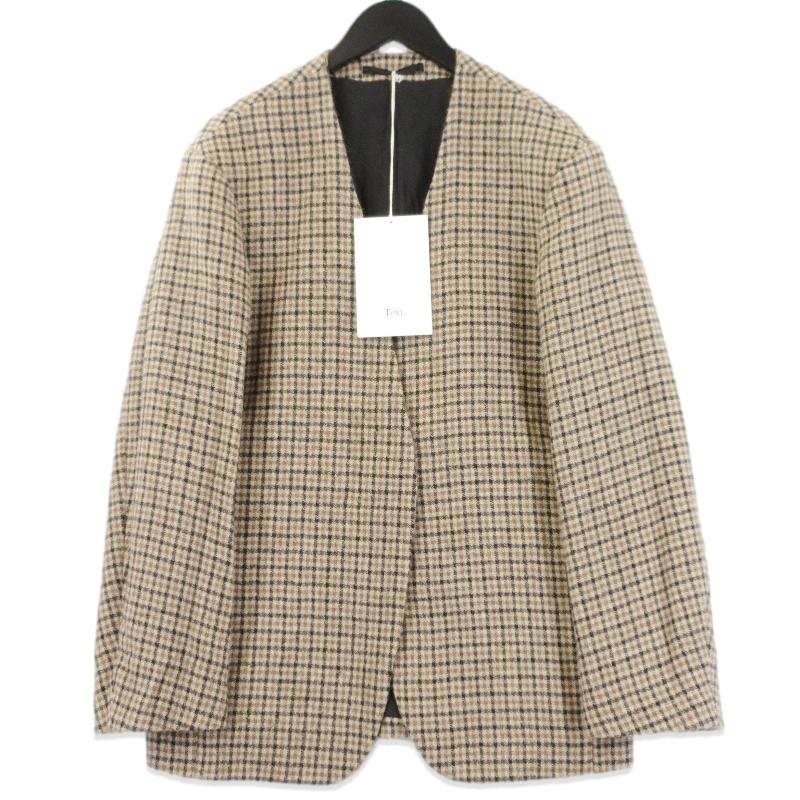 J6217未使用ガボ ソブリン ロロピアーナ生地アルパカチェック柄ジャケット46 J6217未使用ガボ ソブリン ロロピアーナ生地アルパカチェック柄