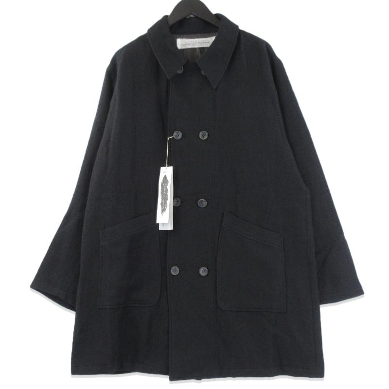インバーティア ハーフコート アルパカ 切り替え ダブル クルミボタン ブラック 未使用 individual sentiments インディビジュアルセンチメンツ DUAL