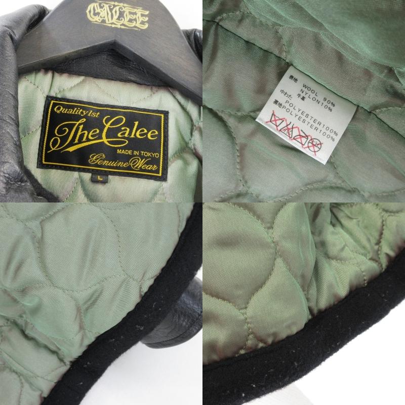 CALEE（キャリー） スポーツジャケット メルトン ウール レザー