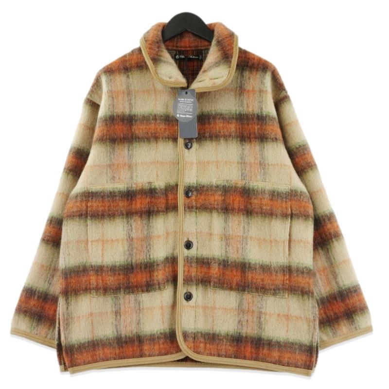 未使用 UPSCAPE AUDIENCE アップスケープオーディエンス ジャケット AUD7340 ECOLANA シャギーチェック BEIGE × ORANGE M  70017514 未使用 UPSCAPE AUDIENCE アップスケープオーディエンス ジャケット