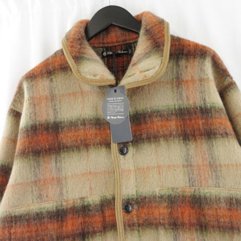 未使用 UPSCAPE AUDIENCE アップスケープオーディエンス ジャケット AUD7340 ECOLANA シャギーチェック BEIGE × ORANGE M  70017514 未使用 UPSCAPE AUDIENCE アップスケープオーディエンス ジャケット