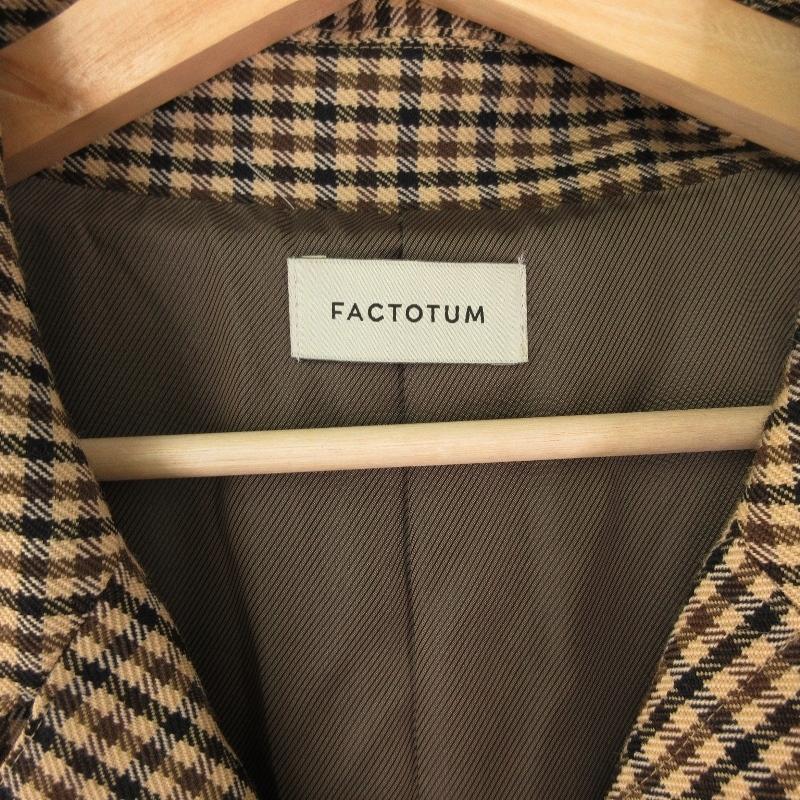 FACTOTUM ファクトタム オーバーチェックステンカラーコート STUDIOUS 