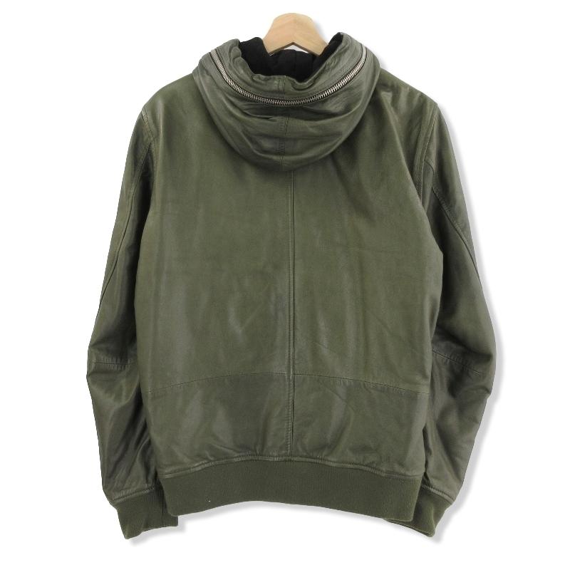 DIESEL ディーゼル レザージャケット ジップアップパーカー シープ 