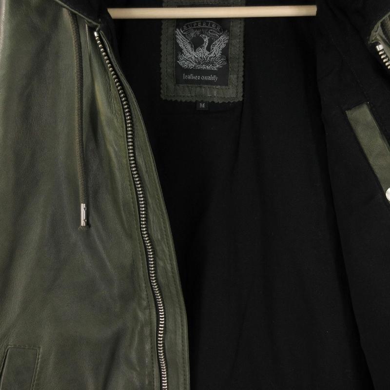 DIESEL ディーゼル レザージャケット ジップアップパーカー シープ 